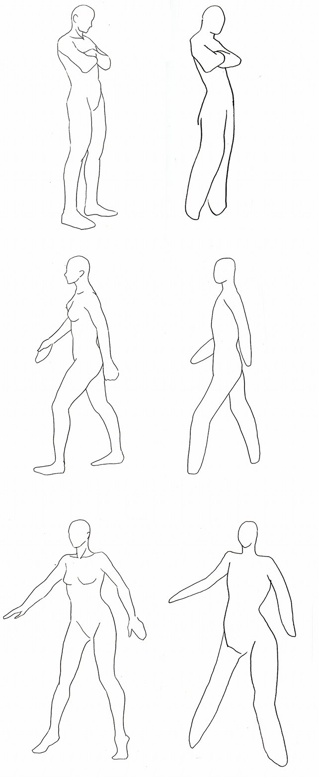 人体を単純化した描き方